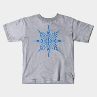 Pixel Blue Holiday Snowflake Kids T-Shirt